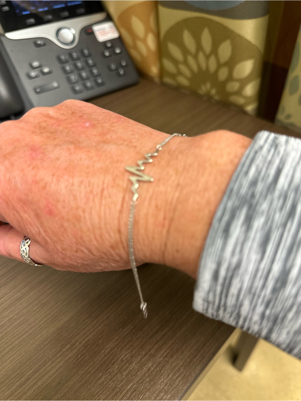Silver Heartbeat Line Bracelet - Women's Jewelry